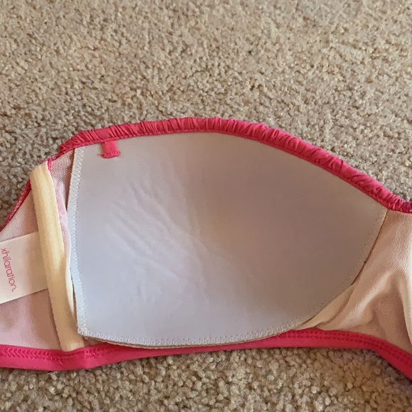 Pink Ruched Strapless Bikini Top - Picture 6 of 9